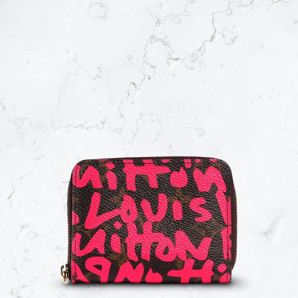 ‼️SALE‼️Louis Vuitton x Stephen Sprouse Pink Graffiti Compact Zippy Wallet